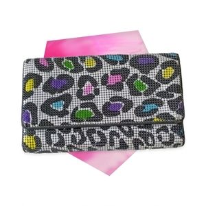Funky animal print clutch/wallet by Whiting & Davis! Colorful "must have"!